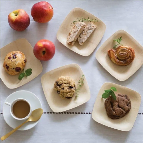 Посуда из бамбукового волокна биоразлагаемые наборы посуды одноразовые бамбуковые тарелки/посуда/поднос Набор бамбуковых столовых приборов