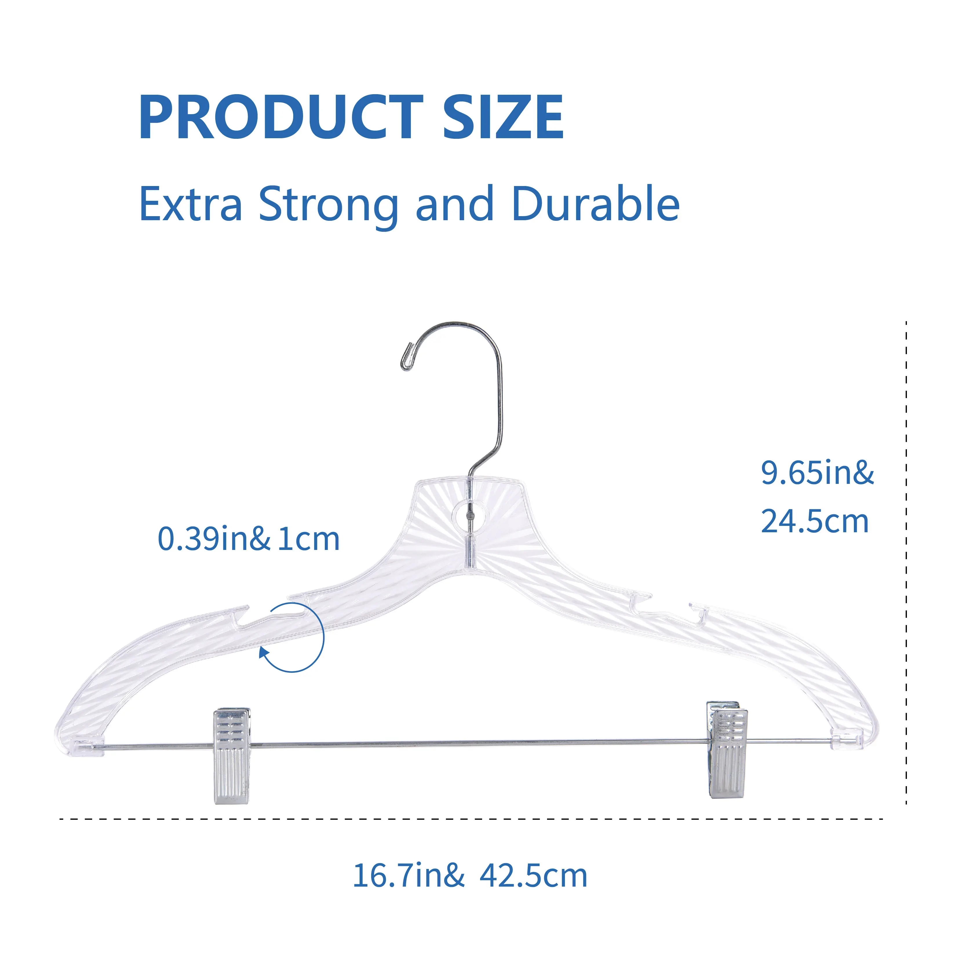 Clothes Hanger Factory Sale Glory Hanger   Transparent with Clip Clothes Crystal Clothes Rack Non slip clear Hanger