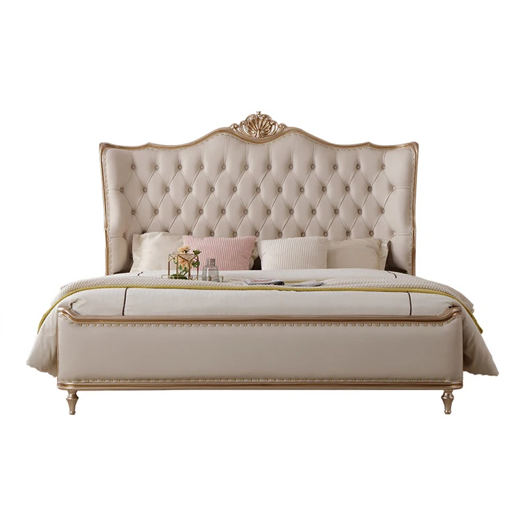 Nordic Style Luxury Queen Size Fabric Upholstered Modern King Bed Frame