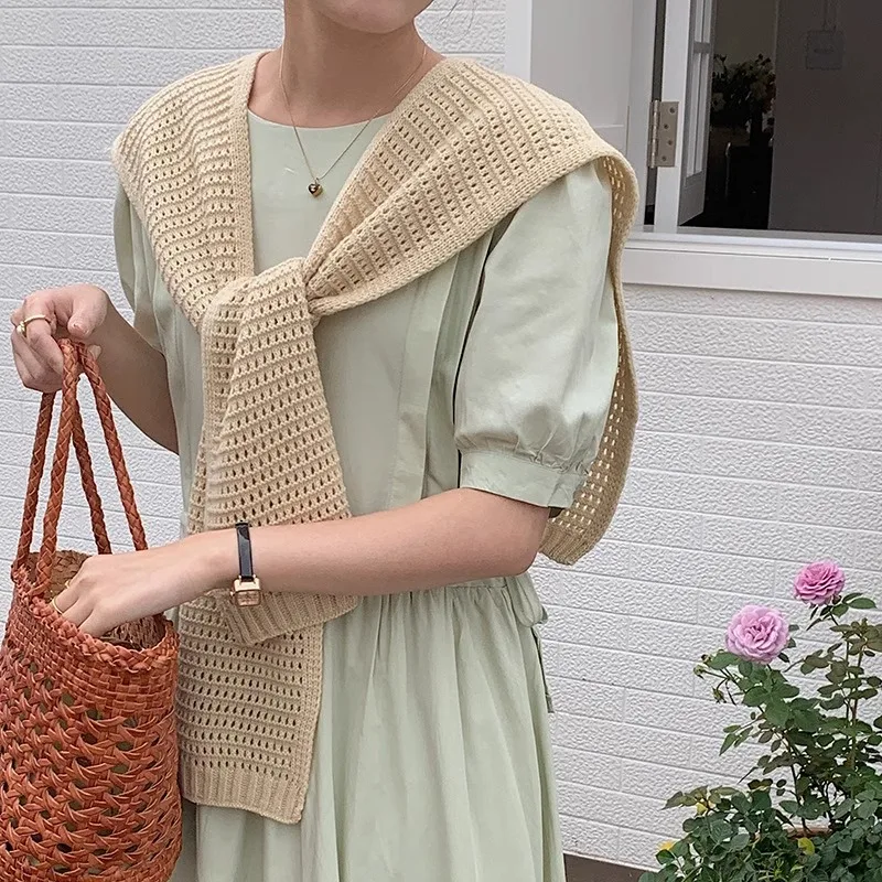 Newest Design Solid Color Scarf Wraps Shawls With Sleeves Collar Knitted Shawl Women Cape Wholesale Poncho For Casual