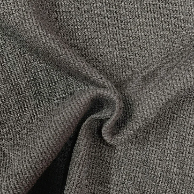 Wholesale lightweight 190gsm cotton polyester spandex dark green honeycomb waffle fabric