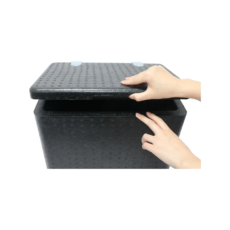 MK Black delivery thermo food insulation thermal epp foam box epp foam box with hinge for delivery