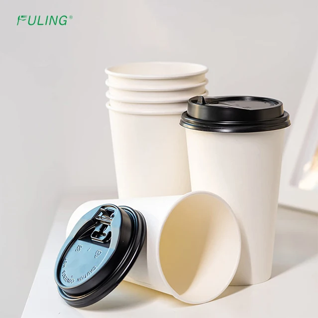 Factory 8oz 12oz 16oz hot drinks disposable custom logo coffee cup with lid single/double wall paper cup
