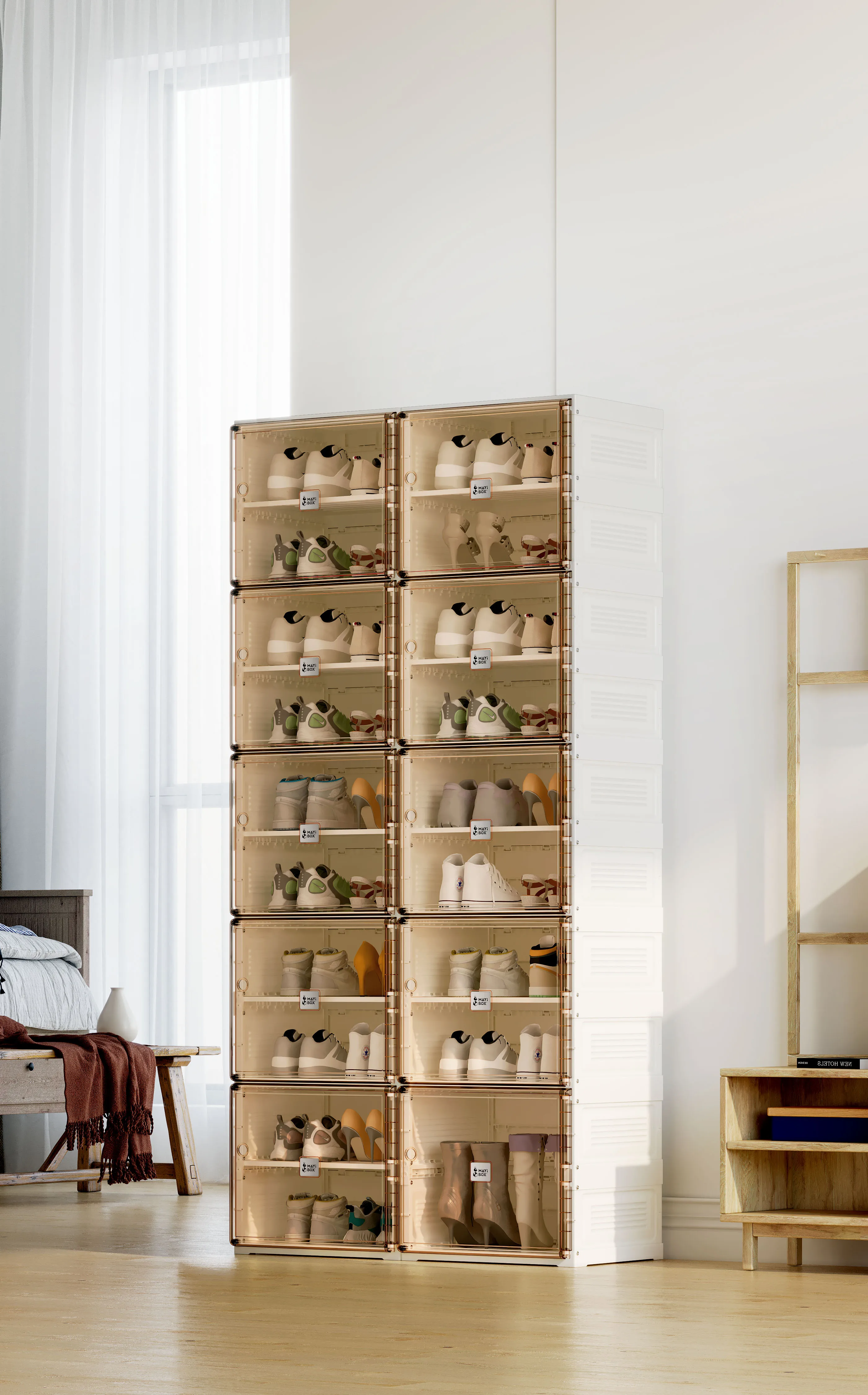 factory supply moveable shoe organizer rotating home storage & organization set of storage boxes