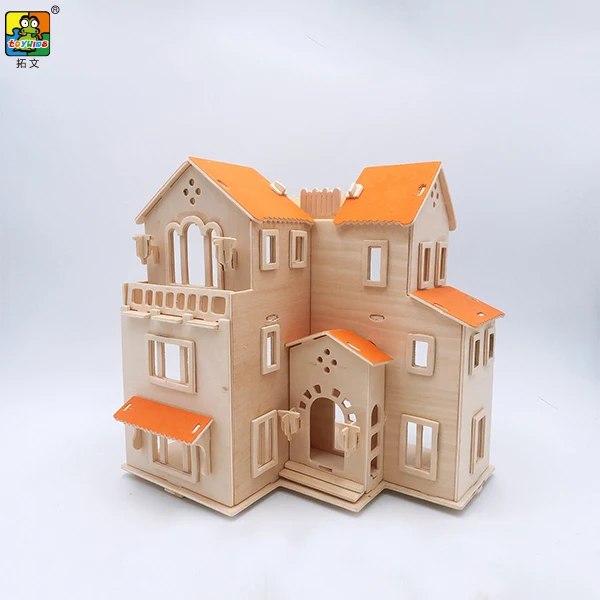 Handmade Wooden Doll House Villa Toy Creative Bedroom Doll House DIY Furniture Wood Toys Pretend Role Play DIY Educational Toy