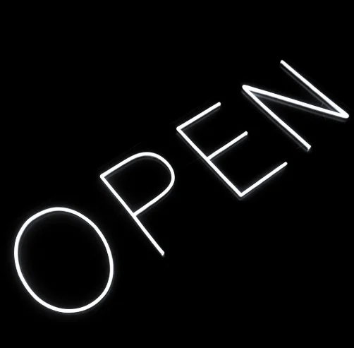 Оптом с фабрики под заказ Гибкая светодиодная неоновая открыто табличка для витрину украшения