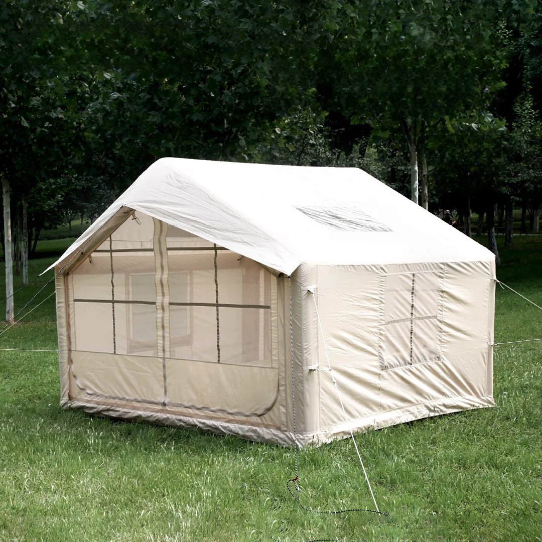 Luxury Waterproof PVC & Cotton Inflatable Tent for Outdoor Camping Adventure and Wilderness Excursions Portable Design