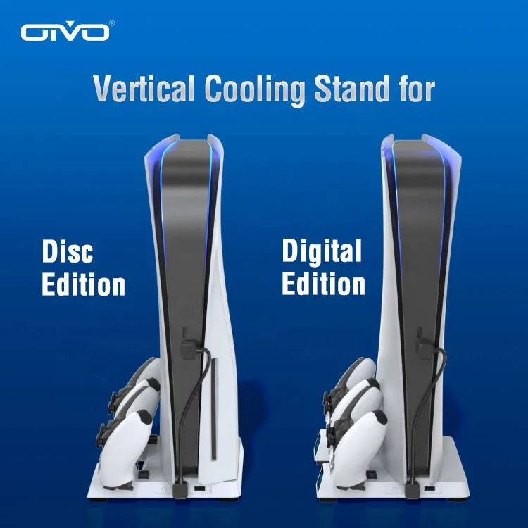 OIVO Brand Factory Direct Supply Multifunctional Vertical Stand Cooling Fan for Playstation5 PS5 Game Console