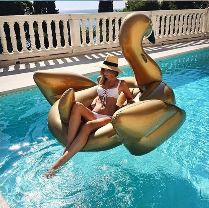 High Quality Large Outdoor Swimming Pool Lounge Toy Inflatable Swan Pool Floats for adults