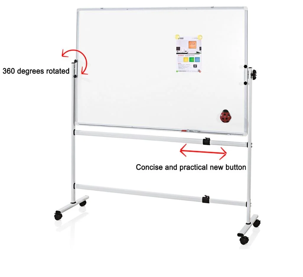 Professional Certification Adjustable Height Mobil Stand Whiteboard With Wheels