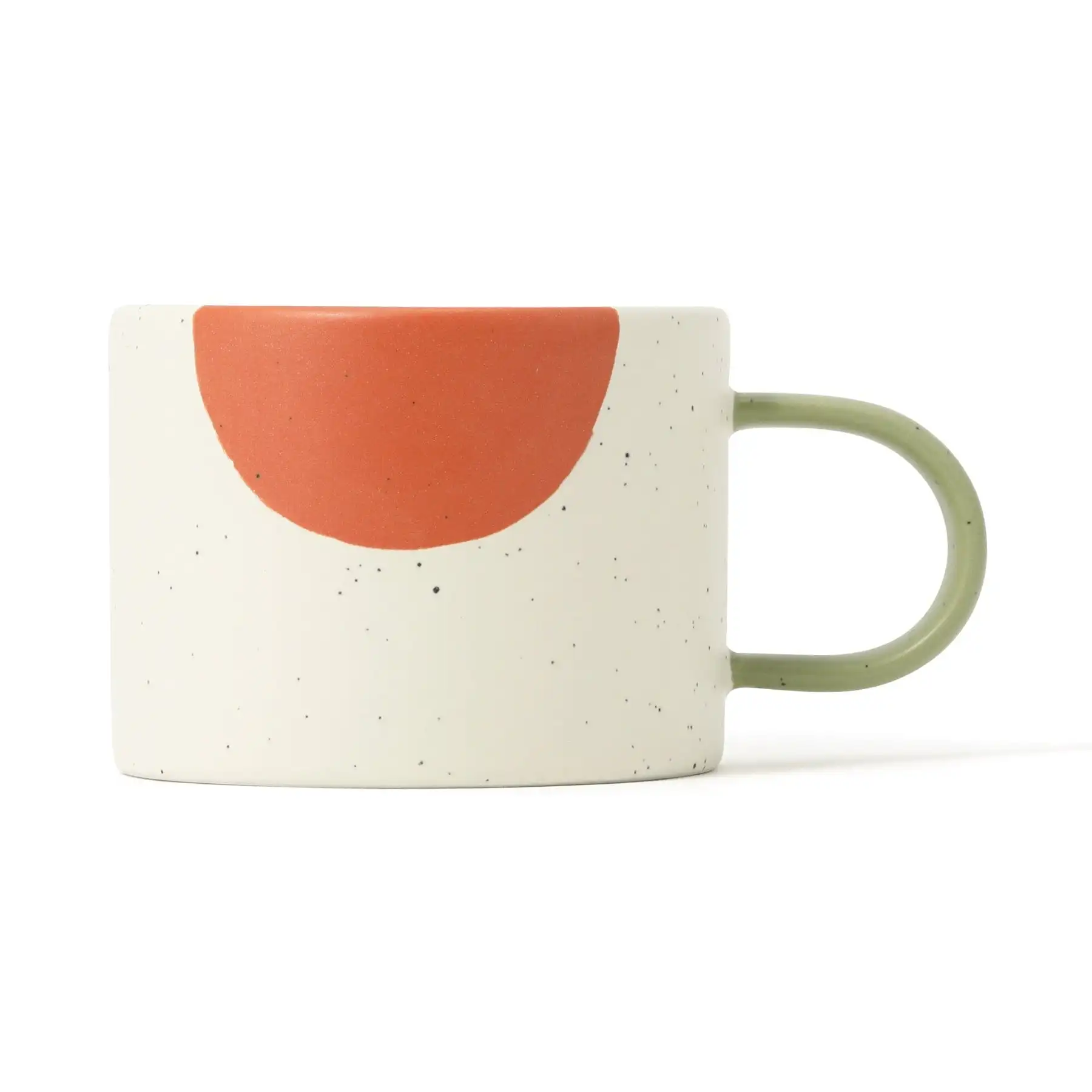 Cylinder shape speckled glaze high quality stoneware coffee tea set customizable ceramic cappuccino coffee mug for gift