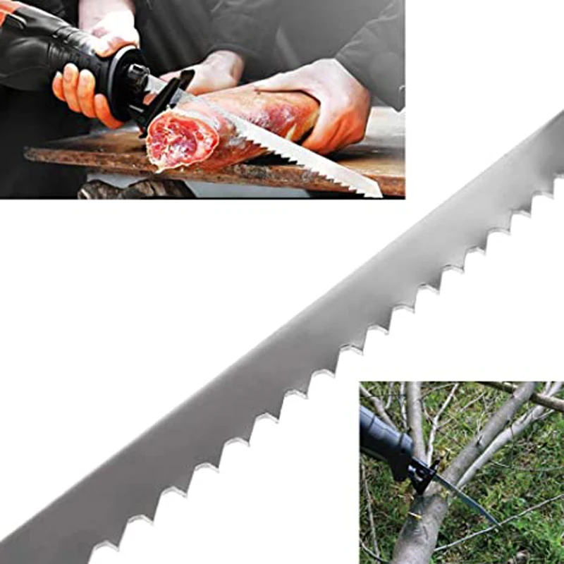 3PCS 9Inch 5TPI Stainless Steel Reciprocating Saw Blades Meat Bone Cutting 2PCS 12 Inch 3TPI Sabre Saw Blade For Wood