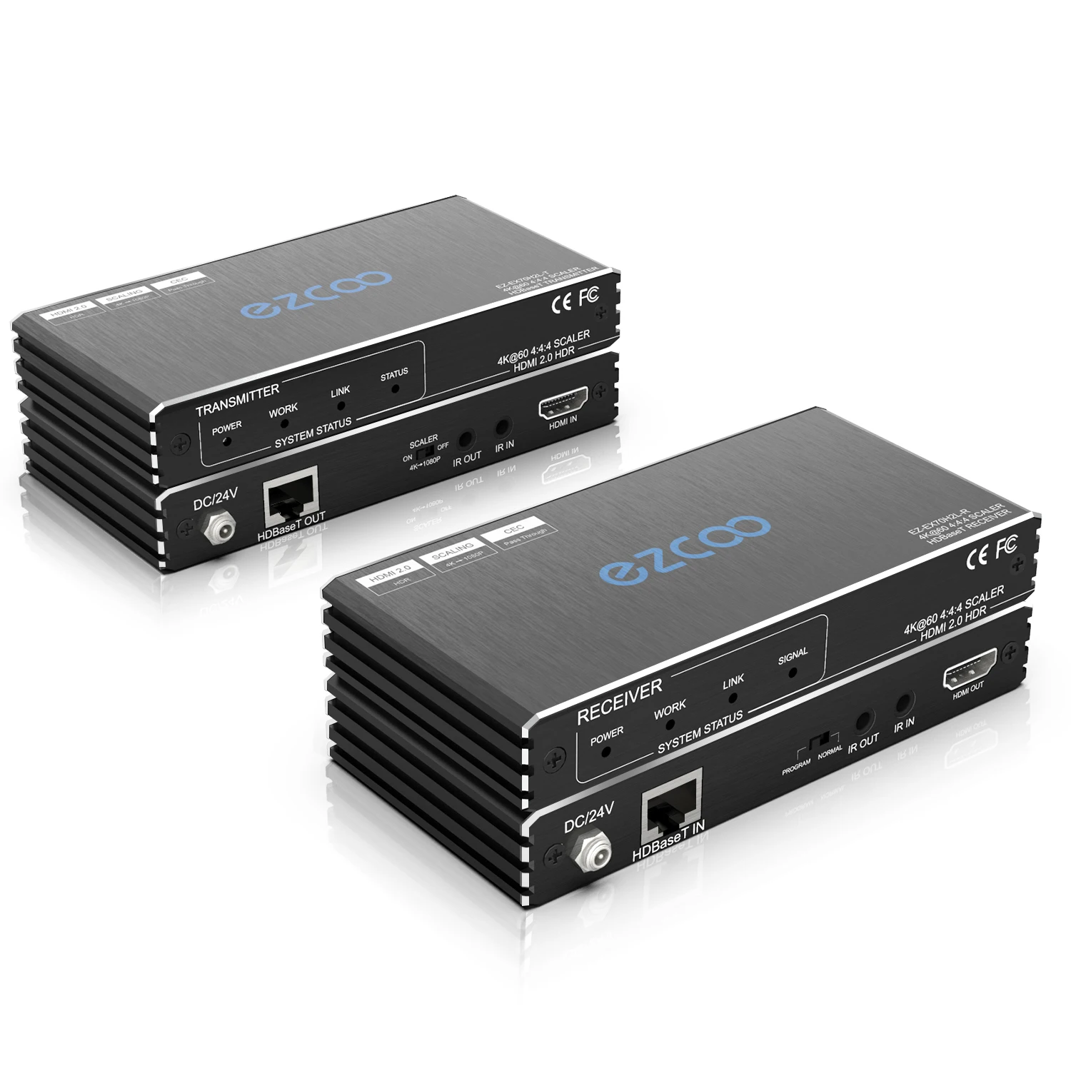 4K60 HD Extender 18G/bps HD extender IR+POE pass through transmit 4K60 YUV444 8bit HDR signal to 130ft 40m HD Extender