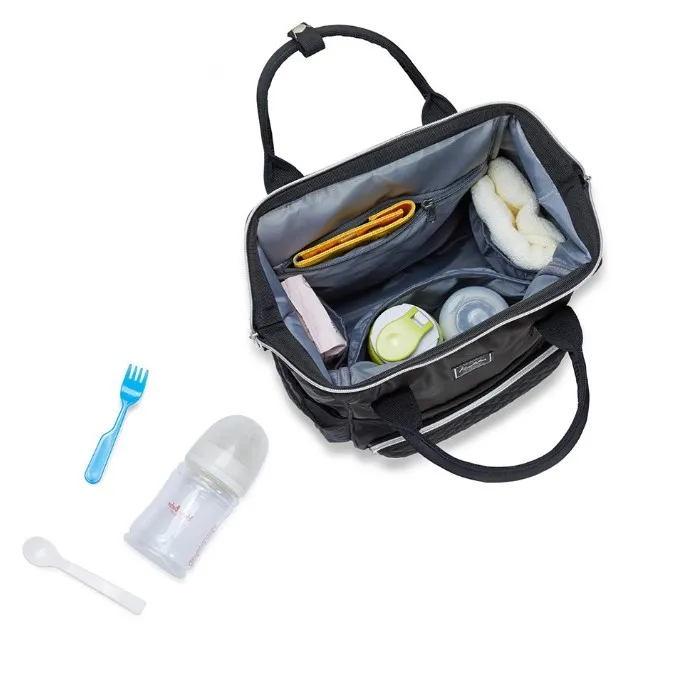 Baby Diaper Backpack Large Diaper Bag with Insulated Pockets, Stroller Straps