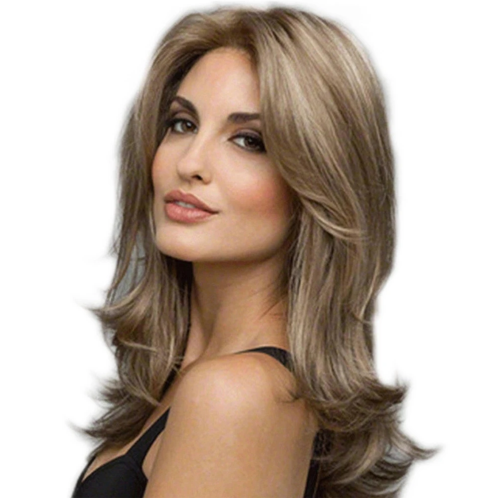 Quality Woman With Long Curly Hair Temperament Body Wavy Wig