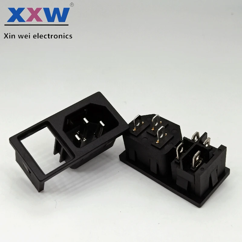 10A 125V C13 C14 переменного тока Мужской Разъем с винтовым креплением 110v питания разъем одной предохранитель 3-контактный сетевой IEC