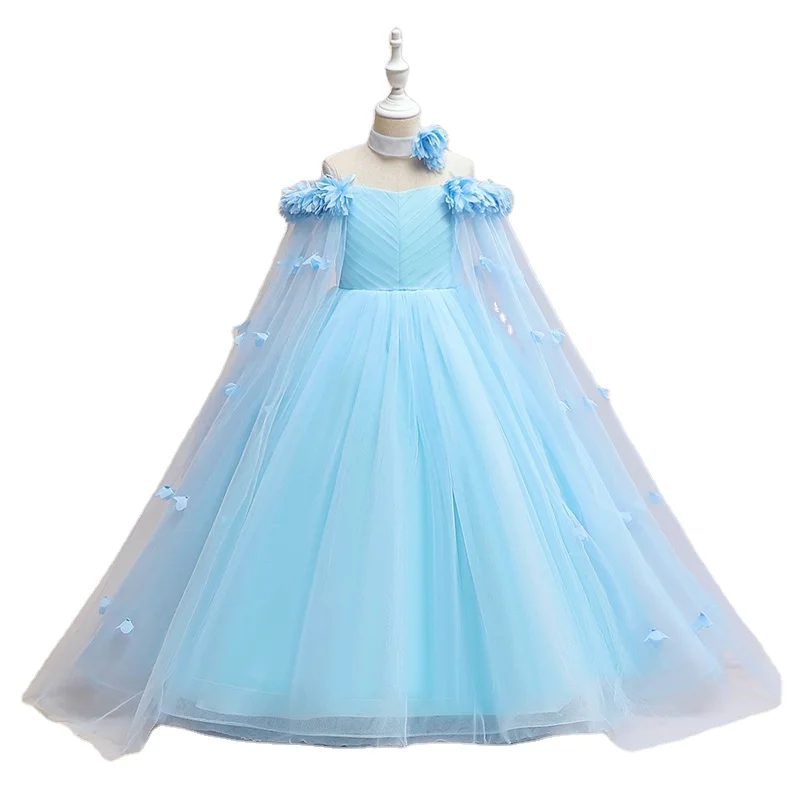 HIPPO KIDS Girls Party Dress 2024 10 Year Old Girl Dresses for Party with a Flower Necklace Princess Dress