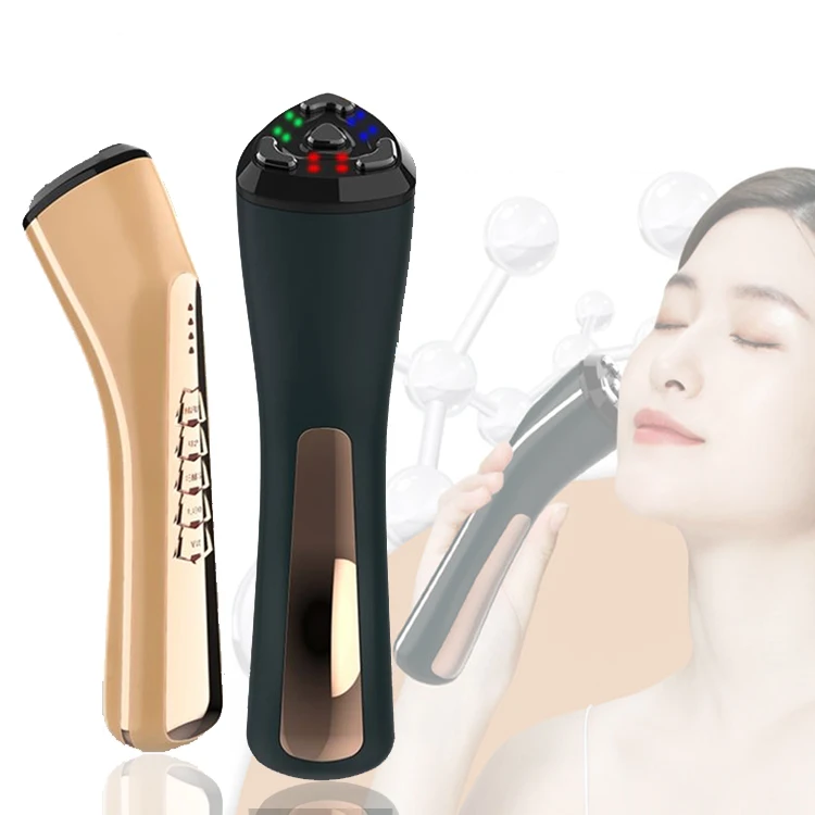 Drop Shipping Ems Rf Home Use Beauty Equipment Handheld Iontophoresis Device Electric Face Lifting Facial Massager