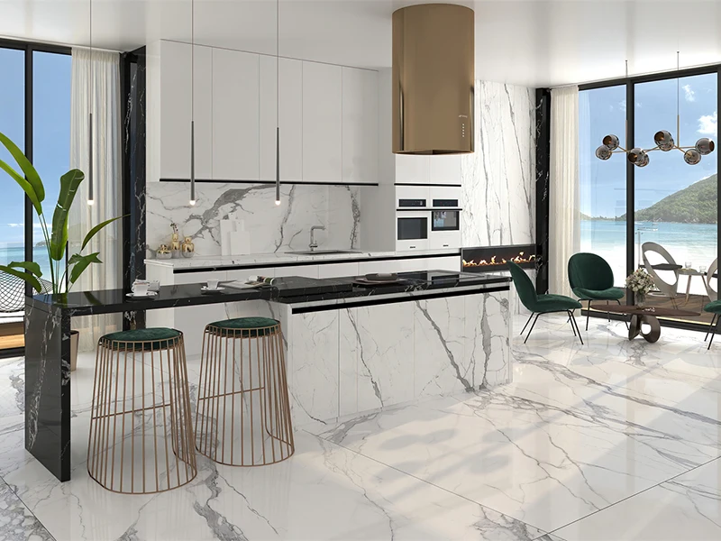 White Polished Glazed Matte Big Slab Floor Tiles Porcelain Ceramic Wall Tiles Sintered Stone for TV Background and Table Top