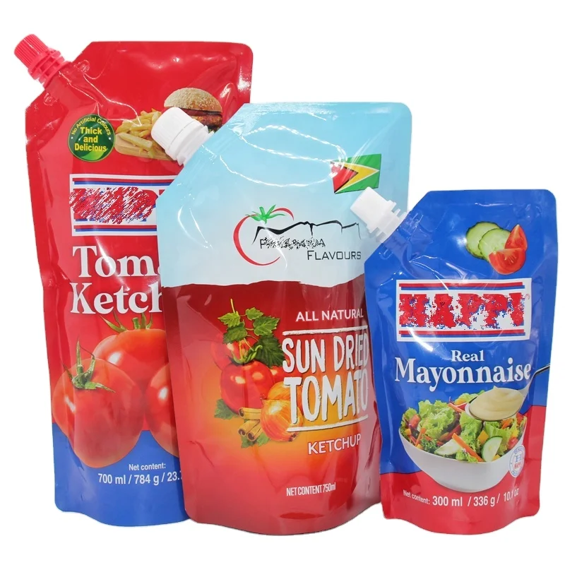 Custom Stand up Drink Bag Spout Pouch Juice Beverage Nozzle Packaging Bag Packaging Bag Ketchup Sauce Spout Pouch