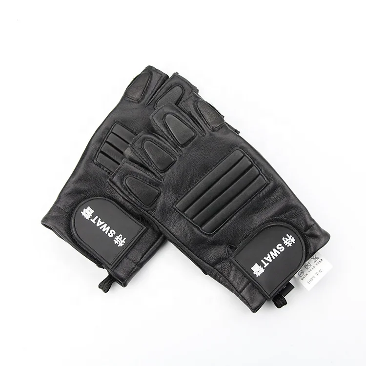 
Genuine leather Man Tactical half finger Gloves Army Sport Riding Hunting outdoor Senior military sheepskin Fiting Gloves 