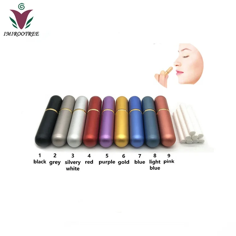 
IMIROOTREE Aluminum Nasal Inhaler Refillable DIY Inhaler Tubes With Cotton Wicks 