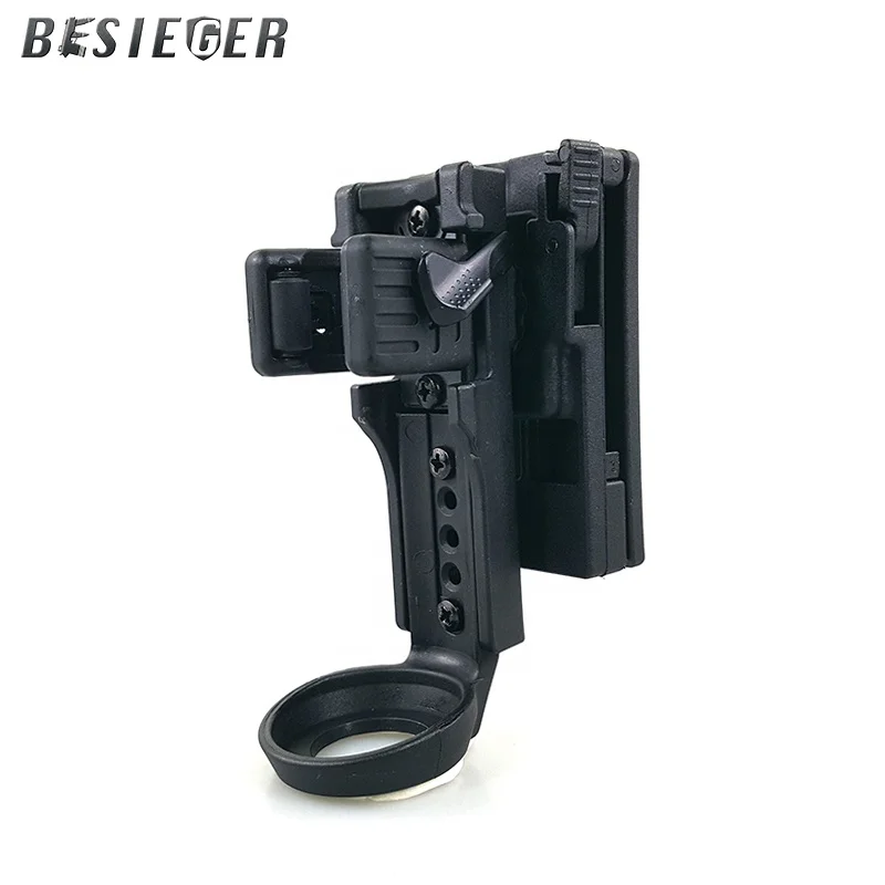 Quick exchange, rotatable and adjustable side open tactical flashlight leather case, suitable for police flashlight