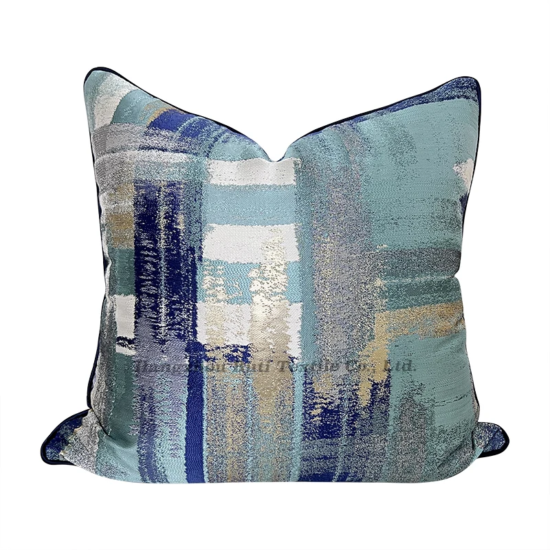 High Quality Square Satin Modern Luxury Jacquard Throw Pillow Cover Cushion Case Decorative Pillowcase for Sofa 18x18