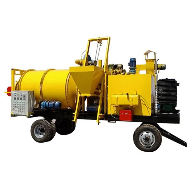 4-8t/h 1.5m3 Hot sale good price mobile road asphalt mixer drum mix mini asphalt plant price