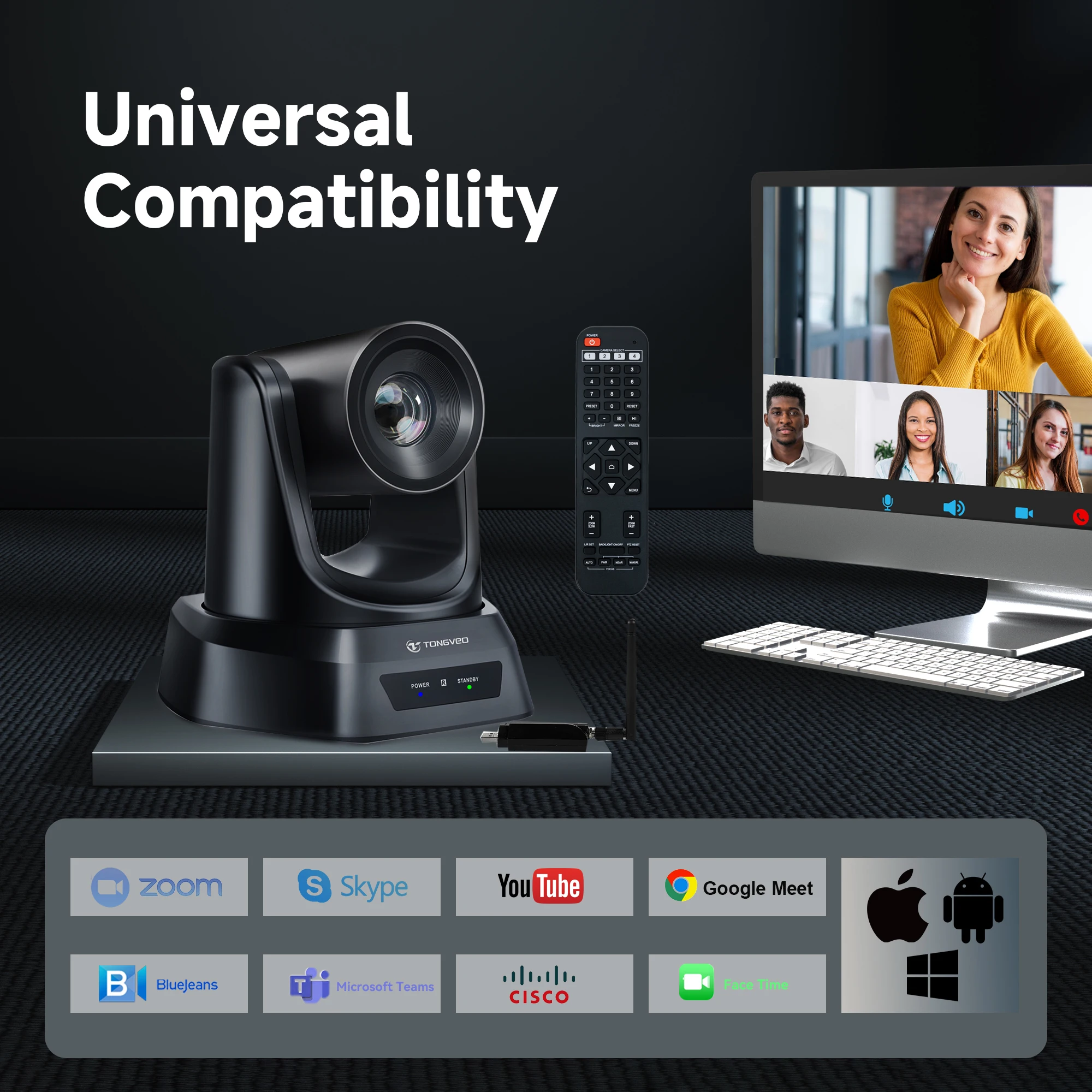 Беспроводная камера USB3.0/5 8 Г 1080p PTZ 3x оптический зум прямая трансляция для видеоконференций