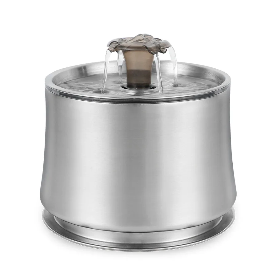 New Style Stainless Steel Cat Water Feeders Fountain USB Pet Dog Drinking Bowl Automatic Dispenser Super Quiet Water Dispenser