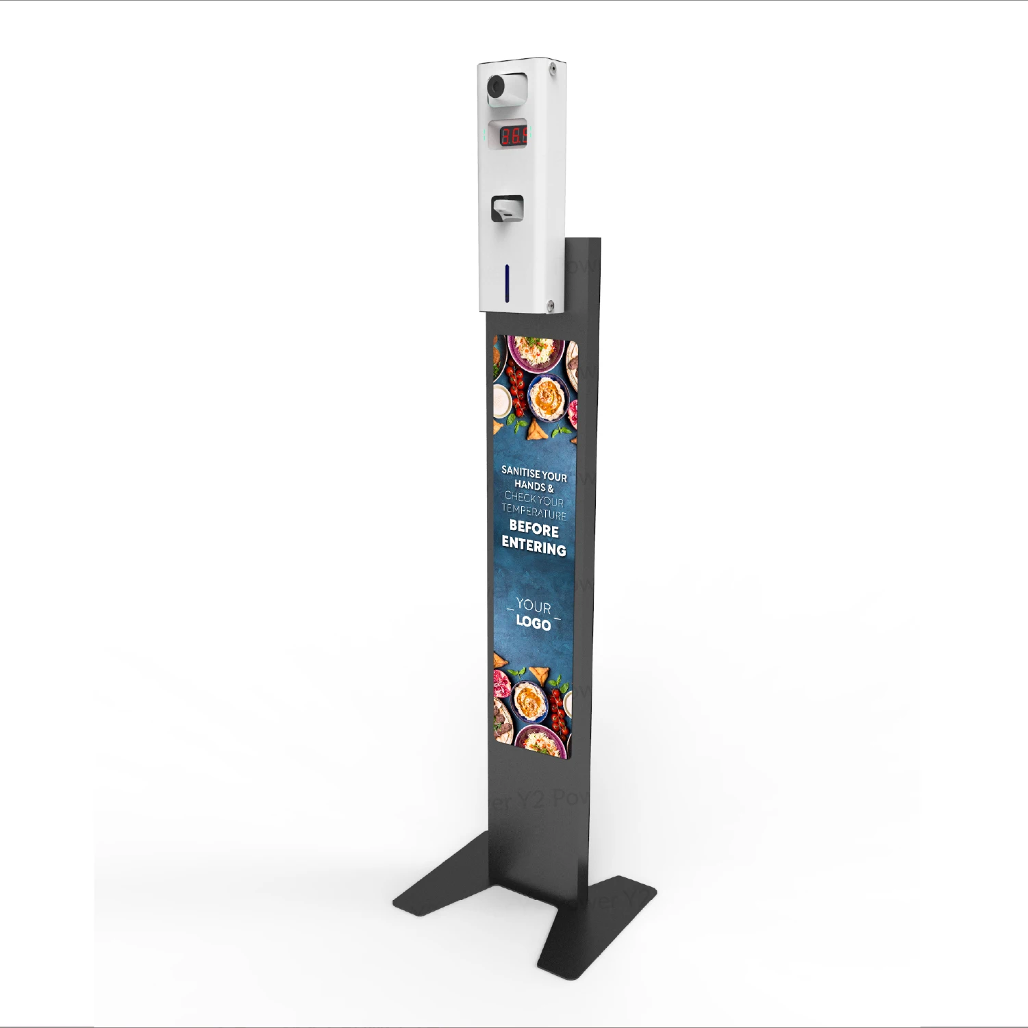 2021 New Product Y2Power DUO 2-in-1 Contactless Temp Scanning &Hand Sanitizer Dispenser Kiosk PS-HSTC-Y2 suitable for Restaurant