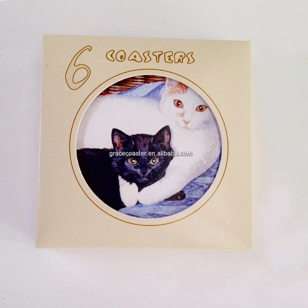 customized personalized gift box packed coaster landscape cork coaster with gift box packing