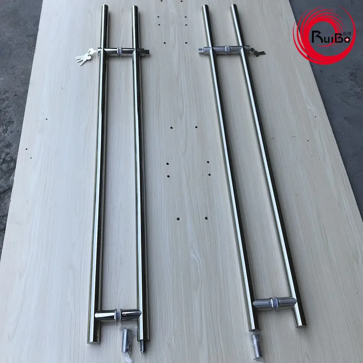 Whole sale round stainless steel glass door pull handle lock