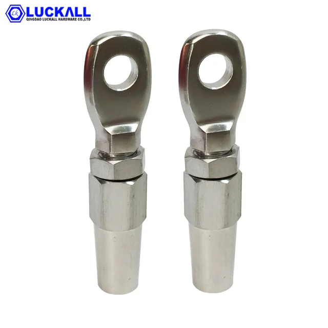 Stainless Steel Threaded Eye Swage Stud Wire Rope Terminal Ends
