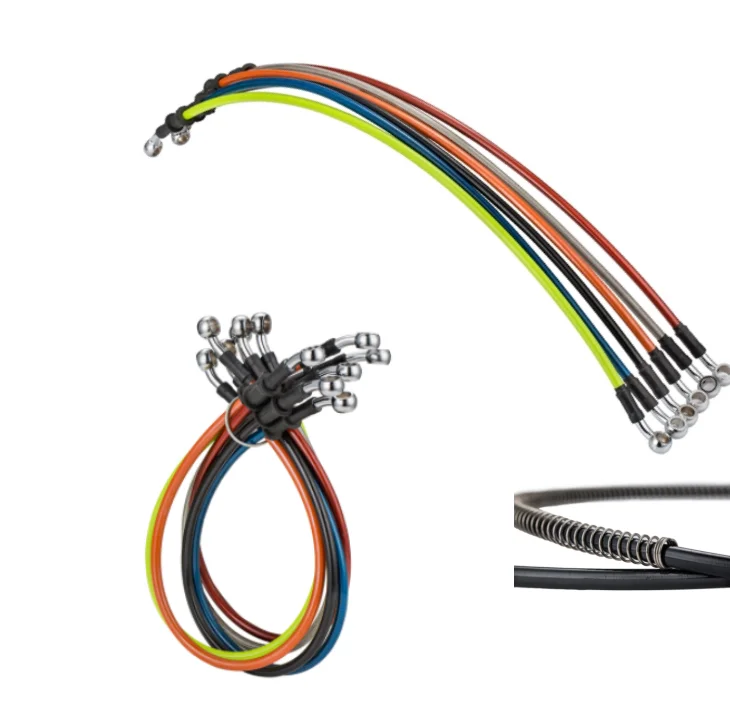 Custom an3 3.2mm 1/8' 7.5mm universal motorcycle stainless steel braided ptfe clutch brake cable tube line fuel hose