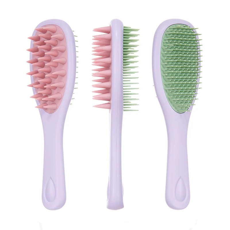 New Design Fine Teeth double side soft tooth brush Woman Scalp Care shampoo brush Custom Logo Detangling Massage Scalp Brush