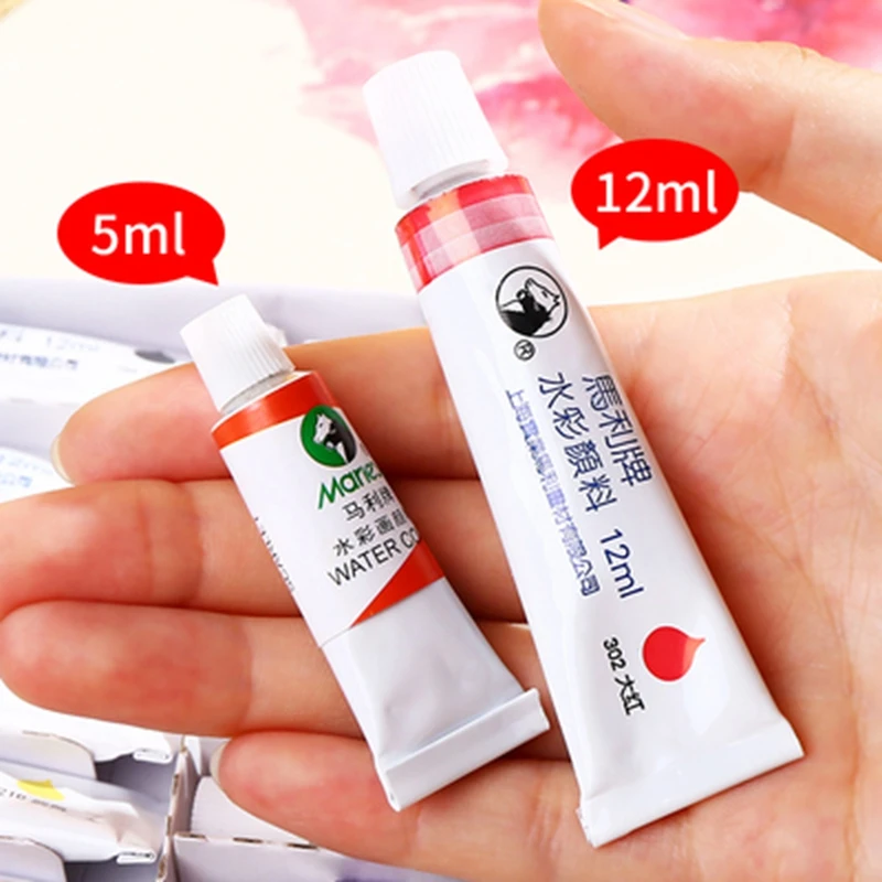 Maries 5ml 12ml 12/18/24/36 colors wholesale Aluminum Tube water Colour Paint Set
