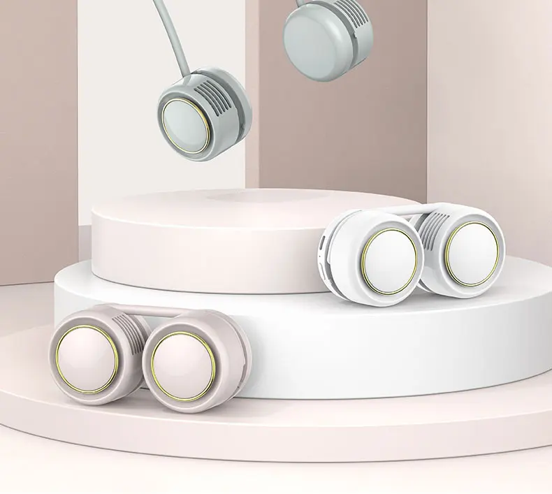 Wearable Hanging Neck Fan Small Fan Foldable Blower Mini Handheld Silent Lazy Sports Portable Leafless Fan