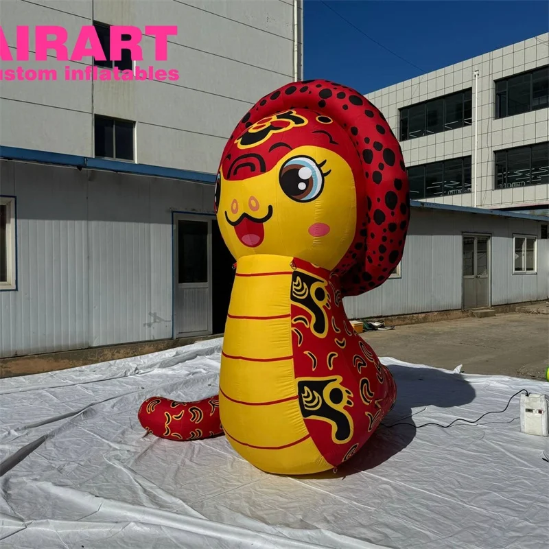 store decoration cute inflatable cartoon snakes, New Year inflatable snake mascot image for display
