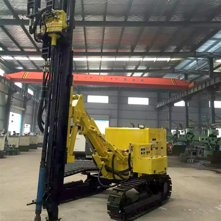 Crawler mounted telescoping mast drilling rig pole hole surface dth drilling machine drill for quarry plant