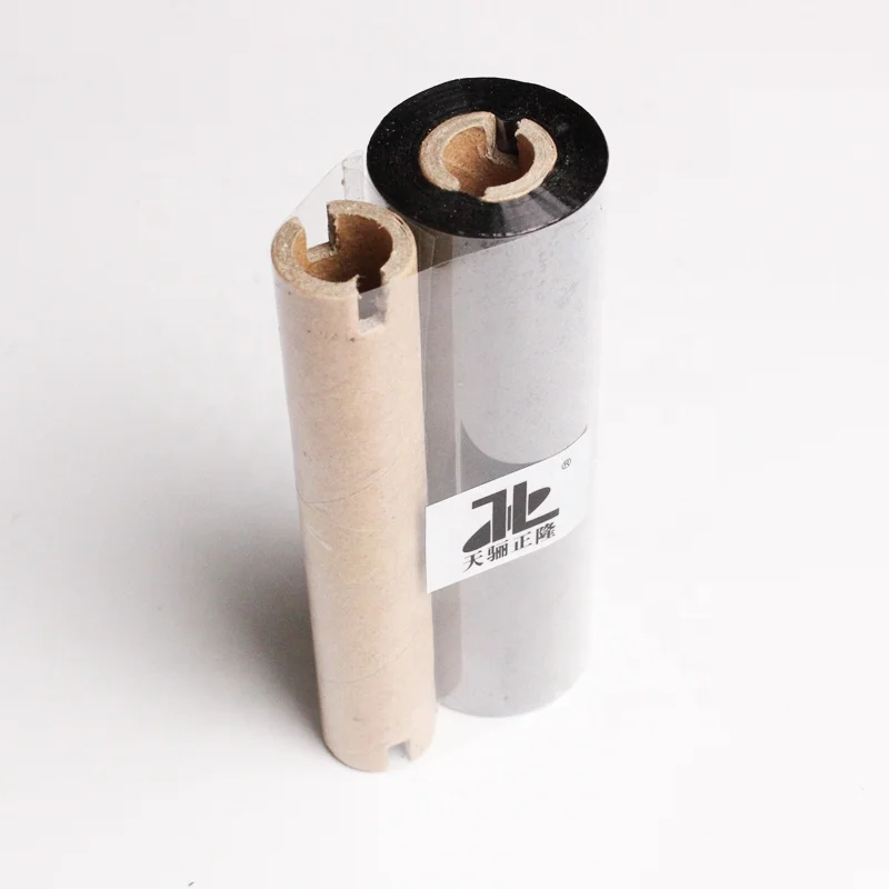 High Quality BLACK Wax thermal transfer printer ribbon TTR 110mmx74m Barcode printer ribbon label printer ribbon manufacture