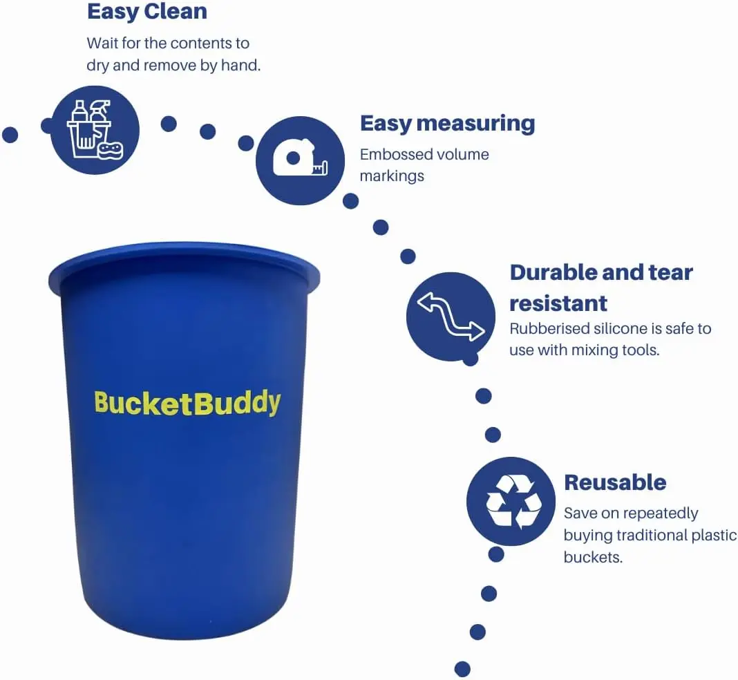Rubber bucket liner BucketBuddy Heavy Duty Bucket Liner - Flexible and Reusable Silicone bucket liner - 5 Gallon