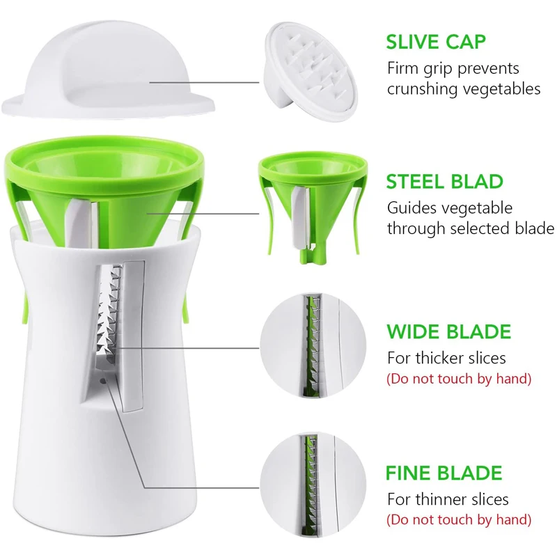 Heavy Duty Spiralizer Vegetable Slicer Vegetable Spiral Slicer Cutter Zucchini Pasta Noodle Spaghetti Maker