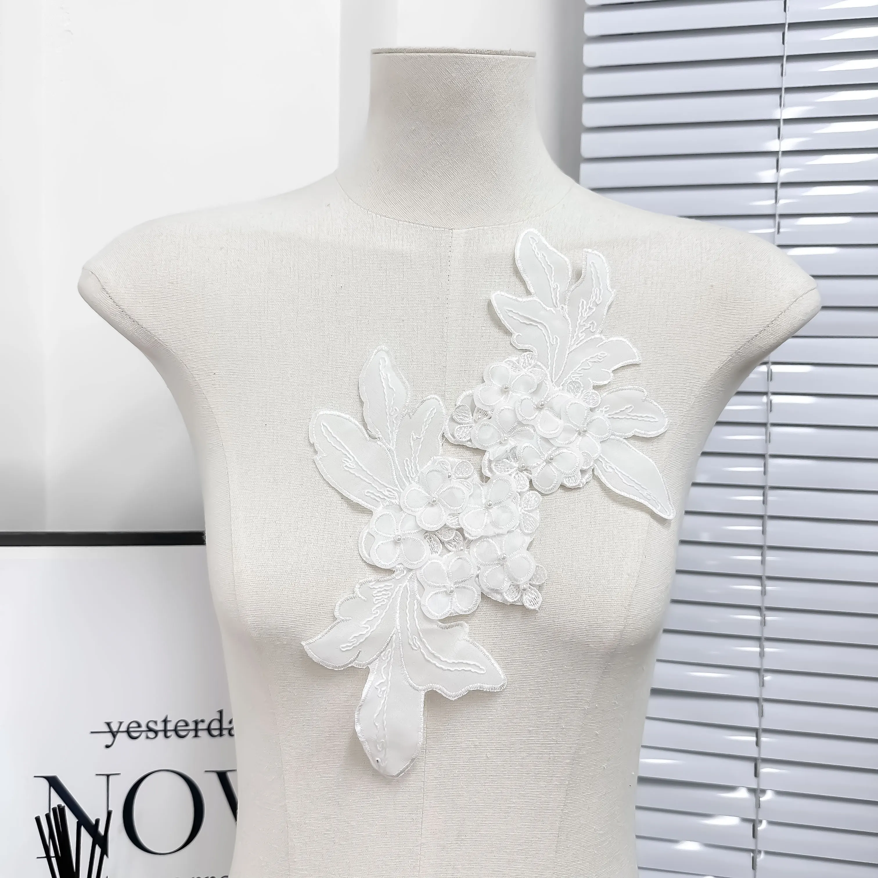 Lace Multi-Layer Embroidered Ball Beaded Three-Dimensional Embroidered Flower Patch Dress Dress Shirt Flower Patch Accessories