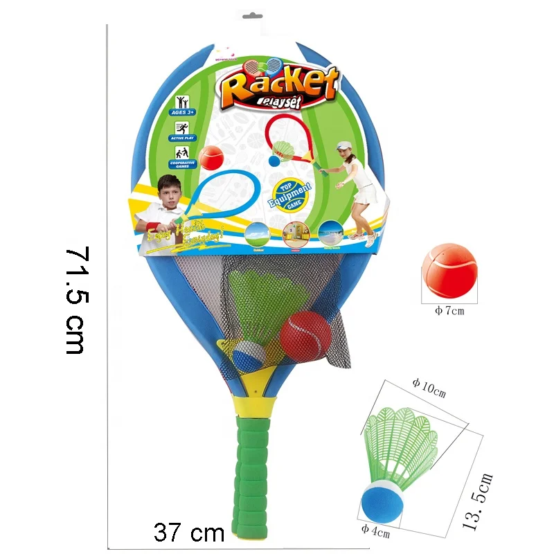 New product ideas 2021 wholesale children outdoor toy with ball 2 in 1 tennis badminton racket set toy kids sport toys for child