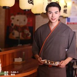 New sushi restaurant work clothes Japanese  cuisine Japanese chef service sushi service mitsuaki kimono men