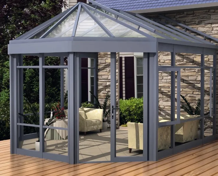 
Aluminum glass solarium sunroom with laminated roof 