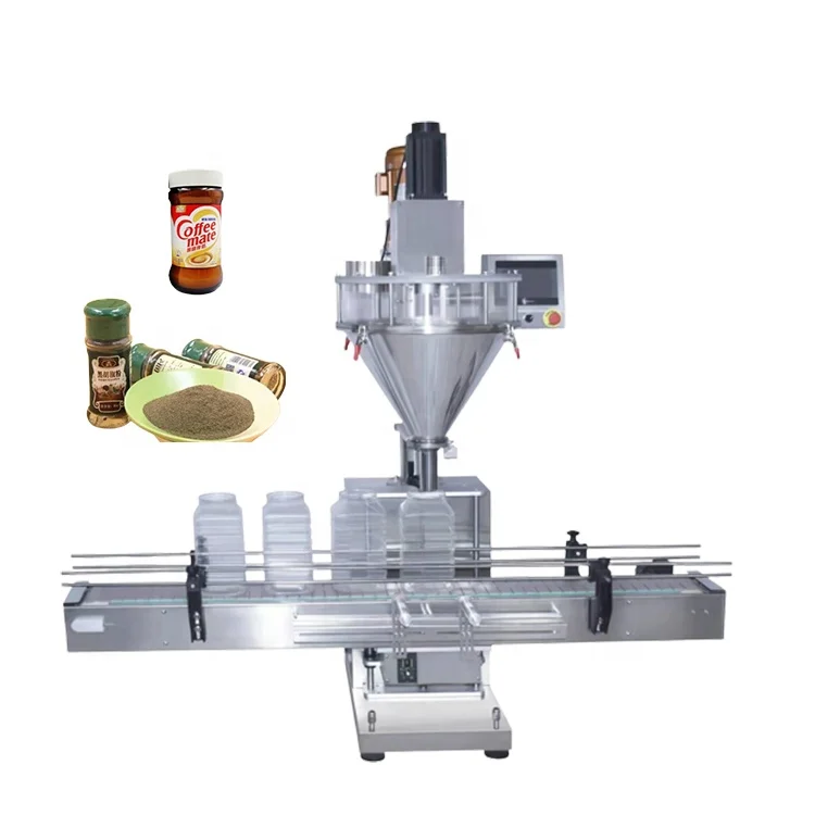 UBL Automatic Glass Plastic Bottle Jar Washing Toner Milk Coffee Dry Talcum Spice Powder Filling Machines