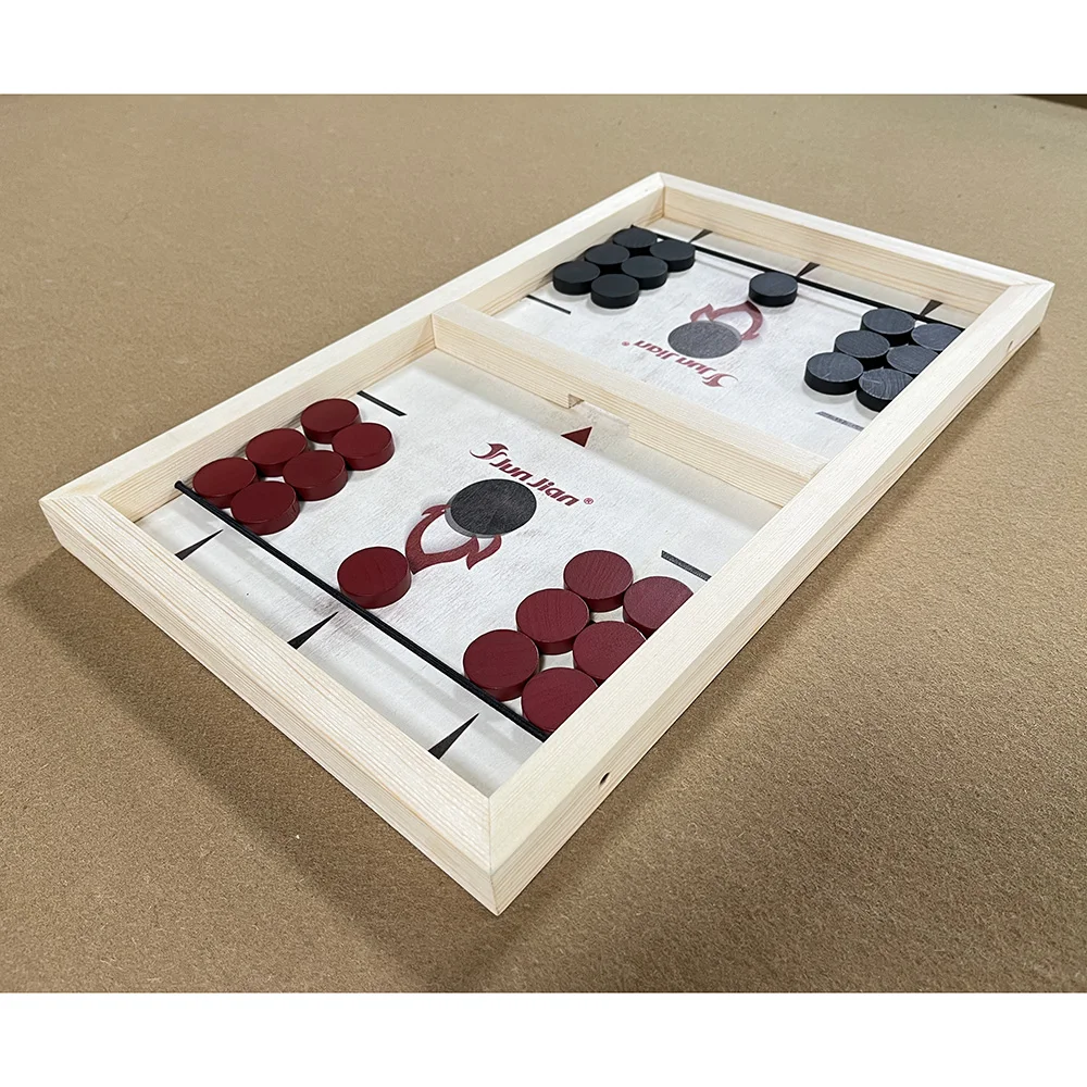 Large Sling Puck Game, Foosball Winner Board Game, Wooden Hockey Table Game, Fast Paced Slingshot Game Board, Rapid Sling Table
